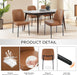 Leather Dining Chairs Set of 4 with Metal Legs, Brown