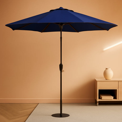 Patio Umbrella, 2 Tier Outdoor Table Umbrella, Large Vented Market Umbrellas with Push Button Tilt and Crank, 8 Sturdy Ribs for Backyard, Deck, Pool, UPF50+ UV Protection