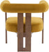 Luxurious Mustard Velvet Barrel Chair Solid Walnut