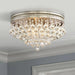 Luxury Ceiling Light Flush Mount Fixture Brushed Nickel 15 1/4" Wide Crystal Droplets for Bedroom Hallway