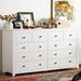 White 10-Drawer Dresser with Deep Space