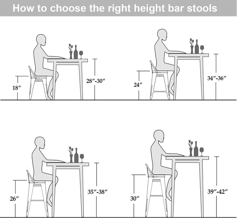 Metal Barstools Set of 4 Industrial Bar Stools with X-Brace Support, Matte Black, 30 Inch