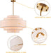 Drum Chandelier 25Inch GoldFinish Dining Room Luminaire