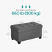 Storage Ottoman Bench, Foldable Foot Rest with Legs, 15 X 30 X 15.2 Inches, End of Bed Bench, Storage Chest, Load up to 660 Lb, for Living Room, Bedroom, Entryway, Slate Gray ULSF16GYZ
