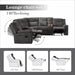 Manual Reclining Sectional Sofa  Premium Fabric, Console