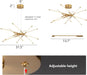 Gold Finish 12 Light LED Dimmable PendantLightFixture