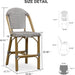Oversized Counter Bar Stools Bamboo Print Set of 2,Grey White