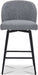 Counter Height Bar Stools Set of 3, 360° Swivel Upholstered Barstools with Backs and Metal Legs, 26" H Seat Height, Fabric in Grey (Multi-Colored)