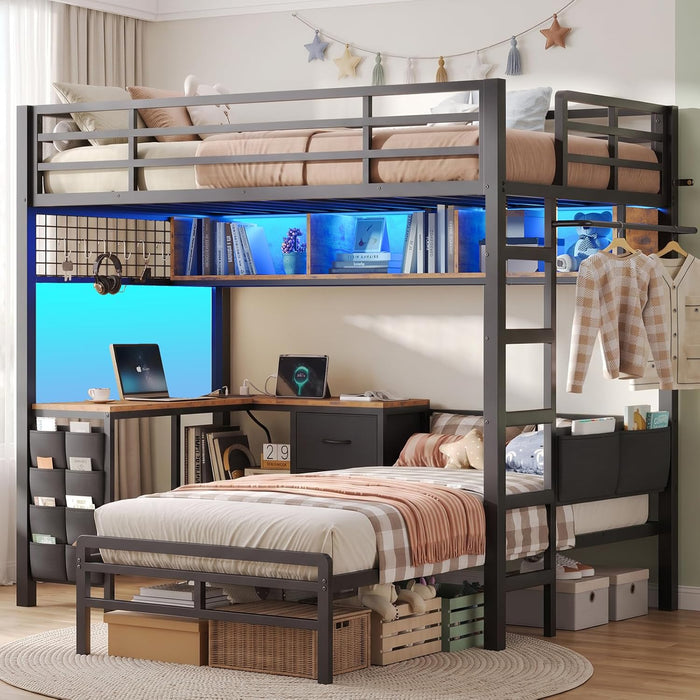 Black Twin Over Twin Bunk Bed SpaceSavingStorageSolution