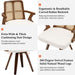 Walnut Dining Chairs - Swivel Rattan Dining Chairs with Bentwood Frame with Ergonomic Cane Back, Curved Arms, MCM Dining Chairs for Kitchen/Restaurant/Living Room/Conference (Walnut Beige, Set of 2)