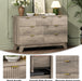 7 Drawer Fluted Dresser for Bedroom, Mid Century Modern Wooden Dresser with 7 Drawers, Dressers & Chests of Drawers with Metal Handle, TV Stand & Storage Organizer for Entryway, Hallway, Grey