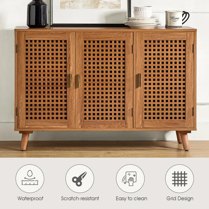 Aulbrey 44" Wide Lattice Doors Sideboard with Solid Legs