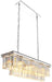 Chrome Rectangle Crystal Pendant Light 39.4Inch Chandelier