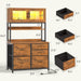 Rustic Brown 31.5 Inch Filing Cabinet StorageShelf