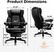 600Lbs Big and Tall Reclinging Office Chair ,Heavy Duty Computer Desk Chair