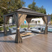 12x14 Hardtop Weatherproof Gazebo With Curtain Netting