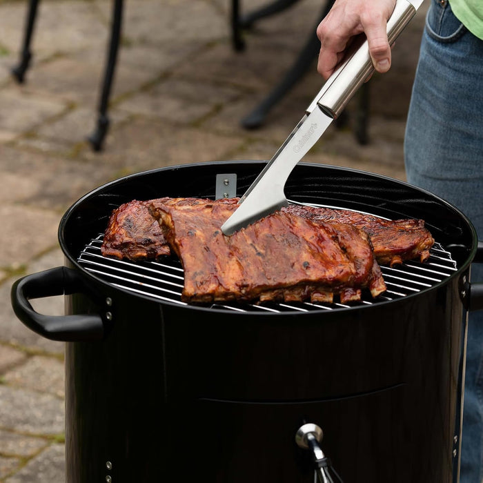 16” Vertical Charcoal Smoker, Integrated Thermometer, Water Bowl and Dual Vents Perfect for Smoked Brisket, Chrome Plated Grates Smoker Grill for BBQ, Camping, Tailgates