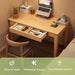 Solid Wood Desk with Drawers, Writing Study Table for Small Spaces, Mid Century Versatile Home Office Computer Workstation, Wooded Vanity Table for Bedroom