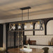 Black Gold Five Light Rectangular Dining Chandelier