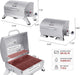 GT1001 Stainless Steel Portable Grill, 10000 BTU BBQ Tabletop Gas Grill with Folding Legs and Lockable Lid, Outdoor Camping, Deck and Tailgating, Silver