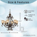 Norwalk 6-Light Bronze Umber Glass Shades Chandelier