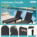 Outdoor Chaise Lounge Chairs Set of 2 with 5-Position Adjustable Backrest, Waterproof PP Sun Loungers for Garden Pool Beach Patio Deck Sunbathing, Black