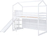 White Twin Loft Bed WithOverheadStorageCompartments