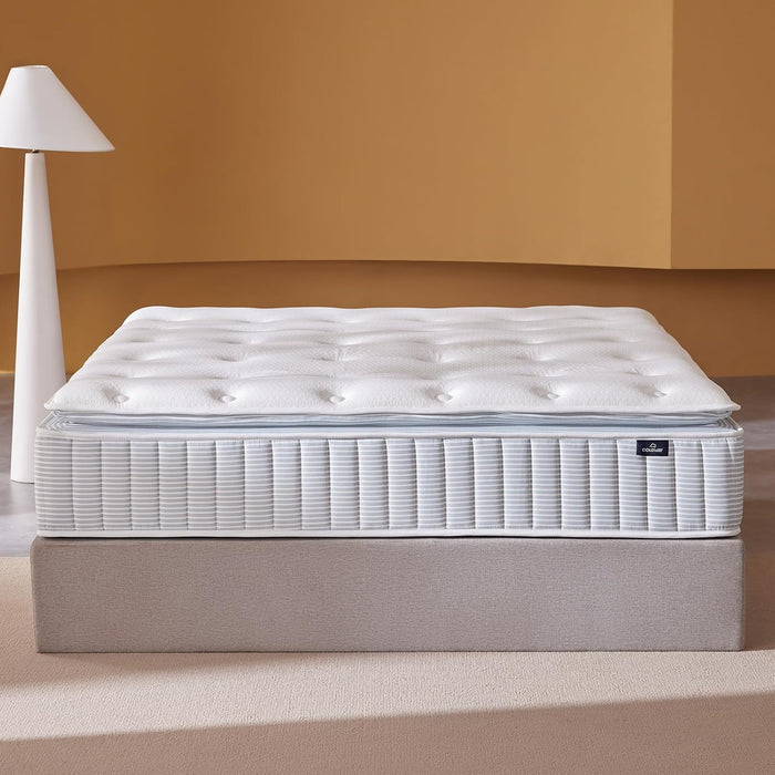 – 14 Inch Queen Mattress – Real Hybrid Queen Size Mattress Memory Foam, Reinforced Edge Support, Zoned Coils for Pressure Relief and No Motion Transfer (Queen (14 Inch))