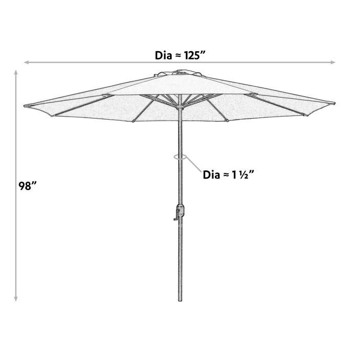 Outdoor 11Ft Patio Umbrella with Crank - Aqua