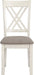 Home Furnishings - Fortress - Wood - 7-Piece Rectangular Dining Table Set – Farmhouse Style with Double-Cross Back Armless Side Chairs - Dining Room - Vintage White, Chestnut Brown - 190721