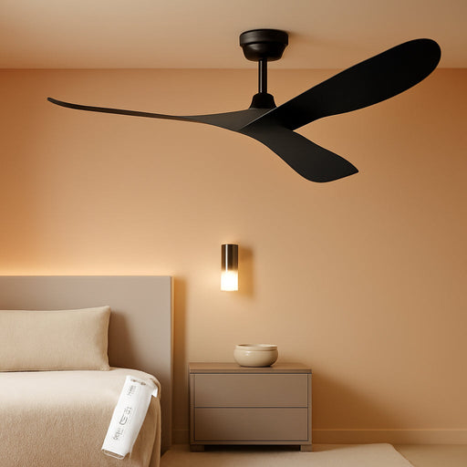 Premium 52 Inch Black Ceiling Fan With Remote Control