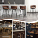 BV Bar Height Bar Stools Set of 2, 30 Inch Seat Height Bar Stools, 180° Swivel Barstools with Woven Back and Footrest, Suede Fabric Counter Stools for Kitchen Island, Bar Pub