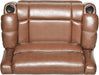 Carlo Oversized Manual Recliner Chair with Cup Holder, Faux Leather Recliner Sofa, Modern Reclining Accent Chair, Sturdy Wooden Frame, Brown