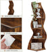 Corner Shelf, Rustic 5-Tier Wall Corner Bookshelf, Stylish Corner Small Bookcase Storage Rack Plant Stand with Unique Shape for Living Room, Home Office (1PC, Brown)