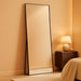 Full Length Mirror, Full Body Mirror with Aluminum Metal Frame, Standing Mirrors for Bedroom, Livingroom, Cloakroom, Hallway, Home Décor. (56X16 Inch, Black)