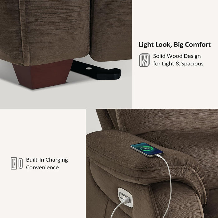 Zero Wall Hugger Power Recliner Chair for Adult ST257 ((Coffee)