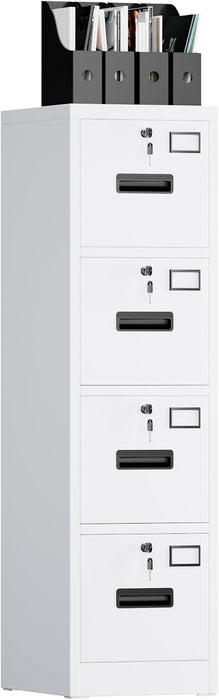 White IndustrialGrade 4 Drawer File Cabinet Lockable