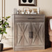 Sideboard Buffet with Storage, Modern Kitchen Storage Cabinet with 1 Drawer and 2 Doors, Wood Coffee Bar Buffet Table for Kitchen, Dining Room, Ash Grey
