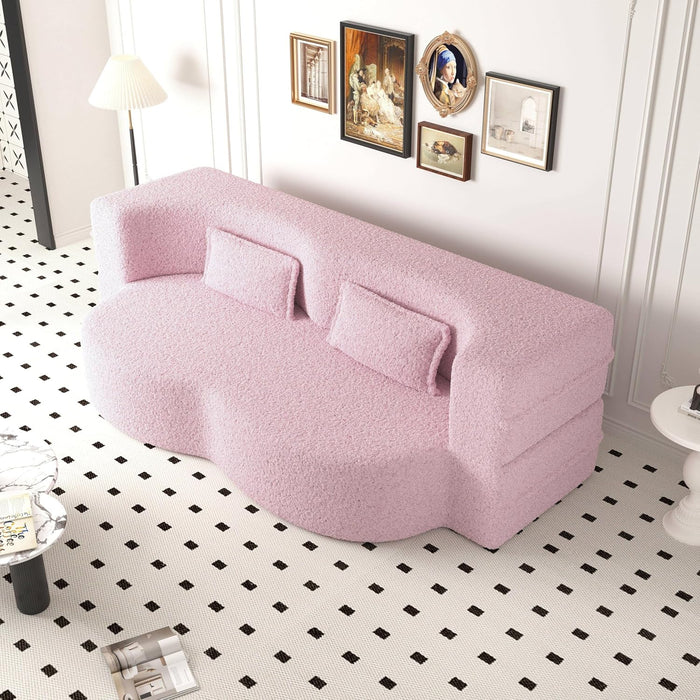 Powder Pink UltraComfort Contemporary Foldable Sleeper Sofa