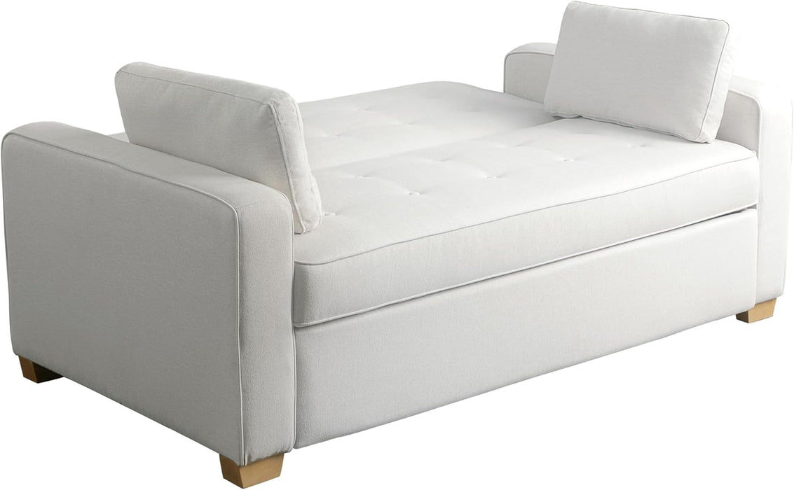 Queen Size Convertible Sleeper Sofa Oyster Upholstery