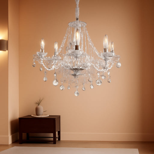 Plug In White Crystal Chandelier Pendant Illumination