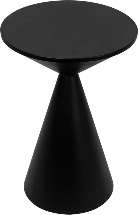Small Drink Table, round Martini Table, Drum End Table Side Table, Metal Accent Table,For Small Space Living Room, Bedroom, Black