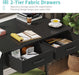 Rolling Standing Desk with Drawers, Small Mobile Desk on Wheels