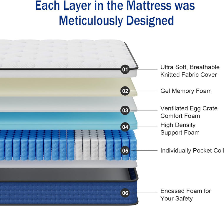 Queen 14 Inch UltraHighDensity Memory Foam Mattress