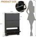 Black Fluted Shoe Cabinet With Adjustable Shelving