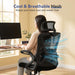 Mesh Office Chair, Computer Desk Chair with Flip-Up Arm Black