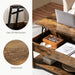 Coffee Table, 47.5In Lift Top Coffee Table with Hidden Compartment and Storage Shelf, Lift Tabletop Dining Table for Living Room Reception Room, Rustic Brown