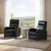 2-Seat Reclining Chair Leather Recliner Sofa Modern Chaise Couch Lounger Sofa for Living Room Home Theater Black