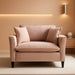 Oversized Chenille Accent Chair Pale Pink Cushions