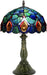 Tiffany Style Stained Glass Table Lamp 18.5 Inch - Blue Peacock Tail